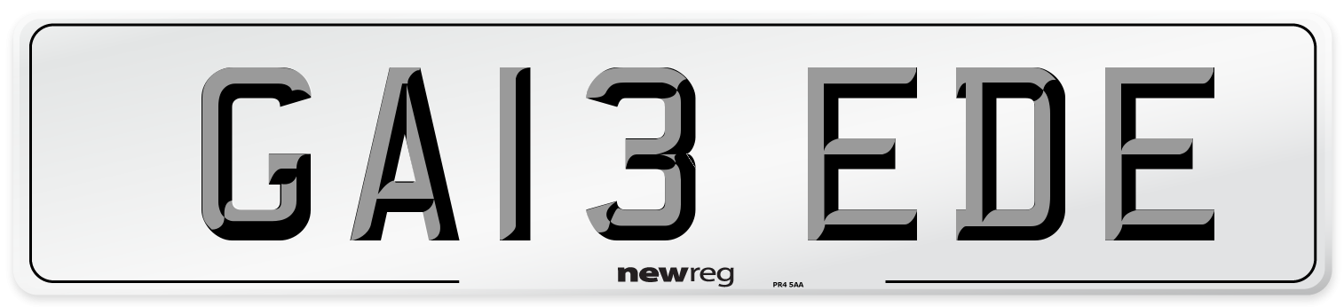 GA13 EDE Number Plate from New Reg